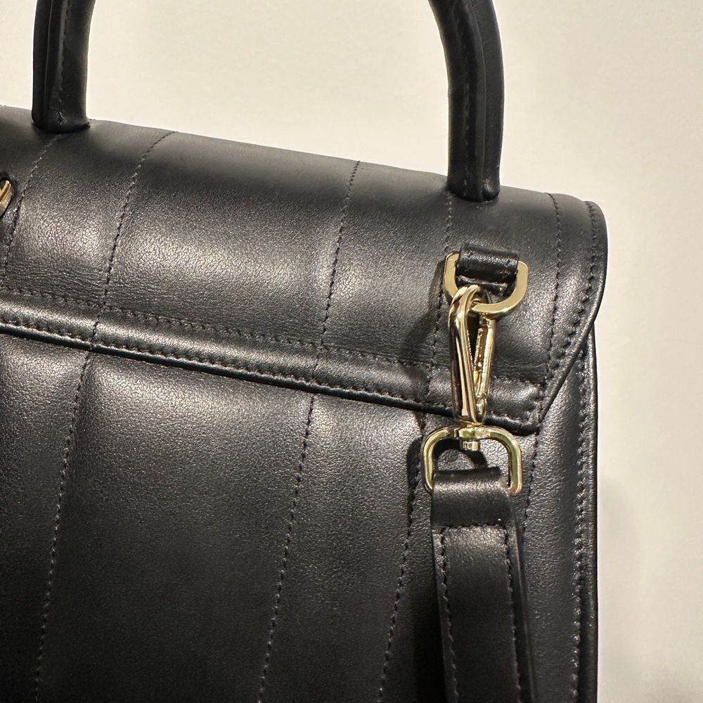 DeMellier Black Mini Top-Handle Bag with Gold Hardware - Picture 14 of 16
